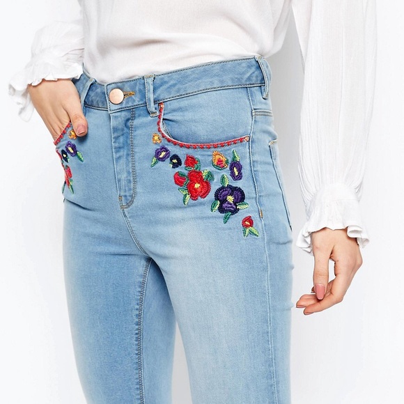 ASOS Denim - ASOS Skinny Embroidered Jeans